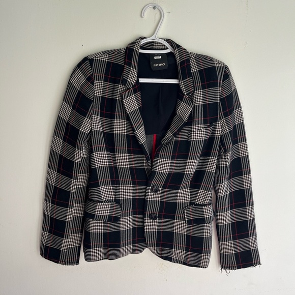 PINKO Plaid Paolo Blazer Size 38 - Picture 4 of 7
